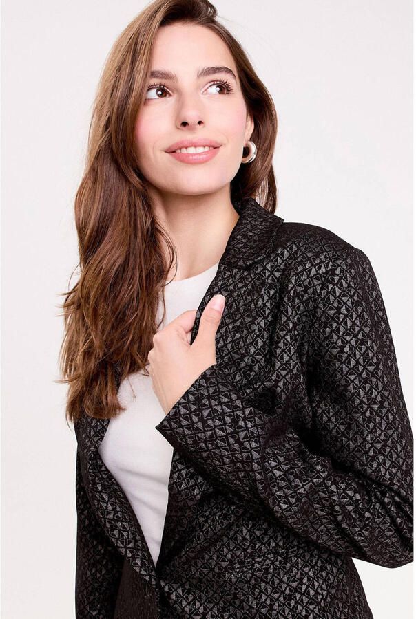 Cache cropped blazer zwart - Foto 2