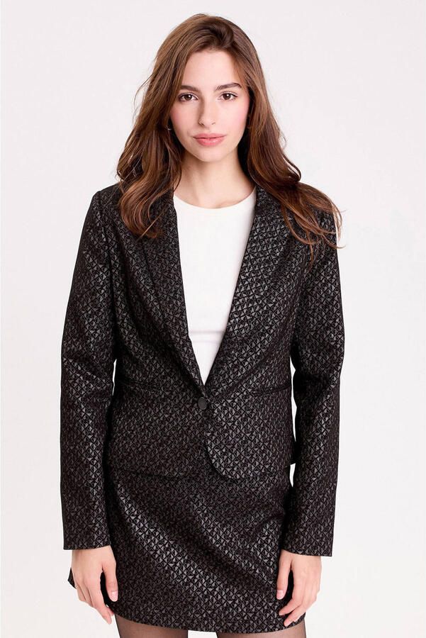 Cache cropped blazer zwart