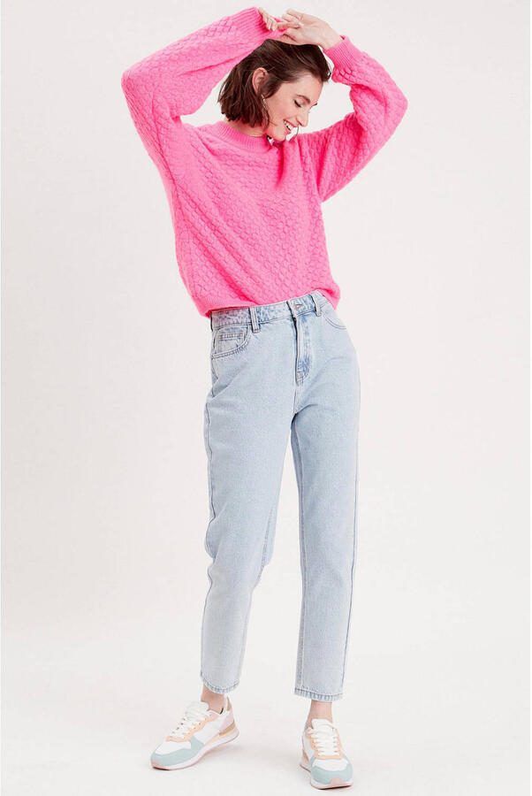 Cache cropped high waist mom jeans light blue