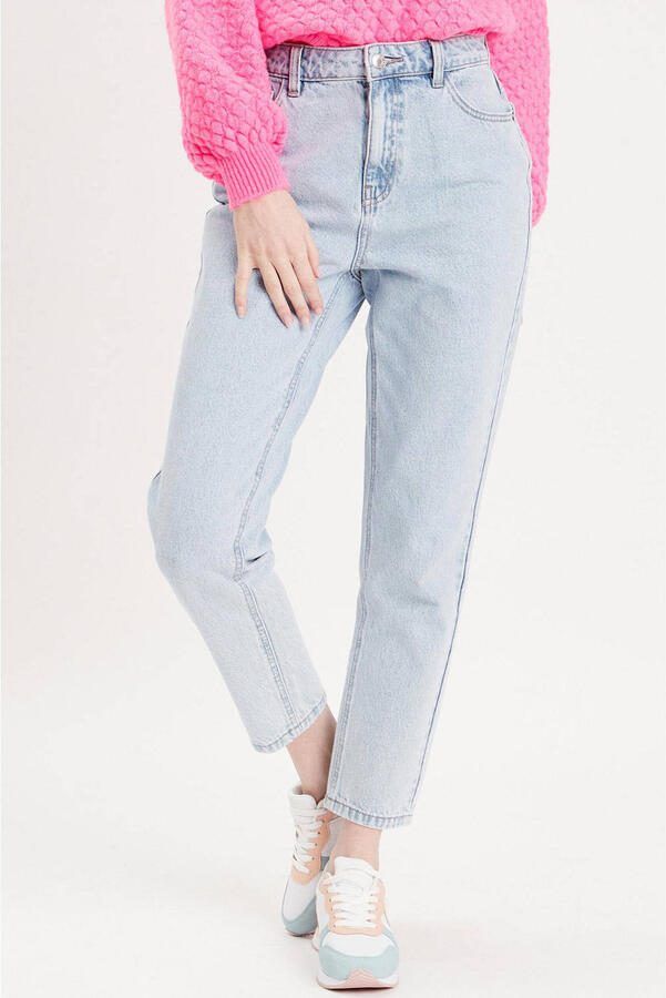 Cache cropped high waist mom jeans light blue - Foto 2