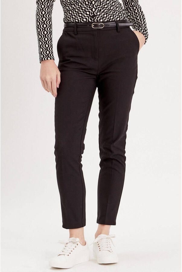 Cache cropped high waist tapered fit pantalon zwart
