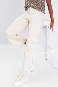 Cache cropped high waist wide leg jeans beige