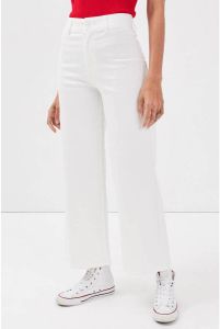 Cache cropped high waist wide leg jeans wit