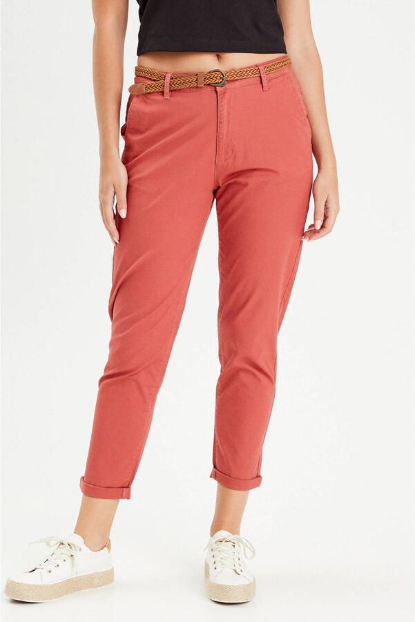 Cache cropped regular fit chino koraalrood