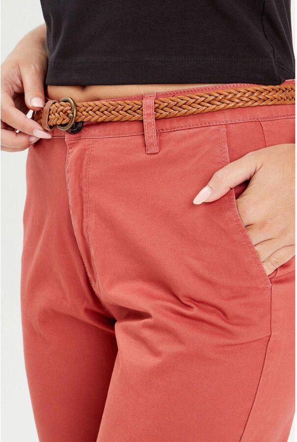 Cache cropped regular fit chino koraalrood - Foto 2