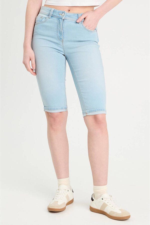 Cache denim slim regular waist short light blue denim - Foto 3