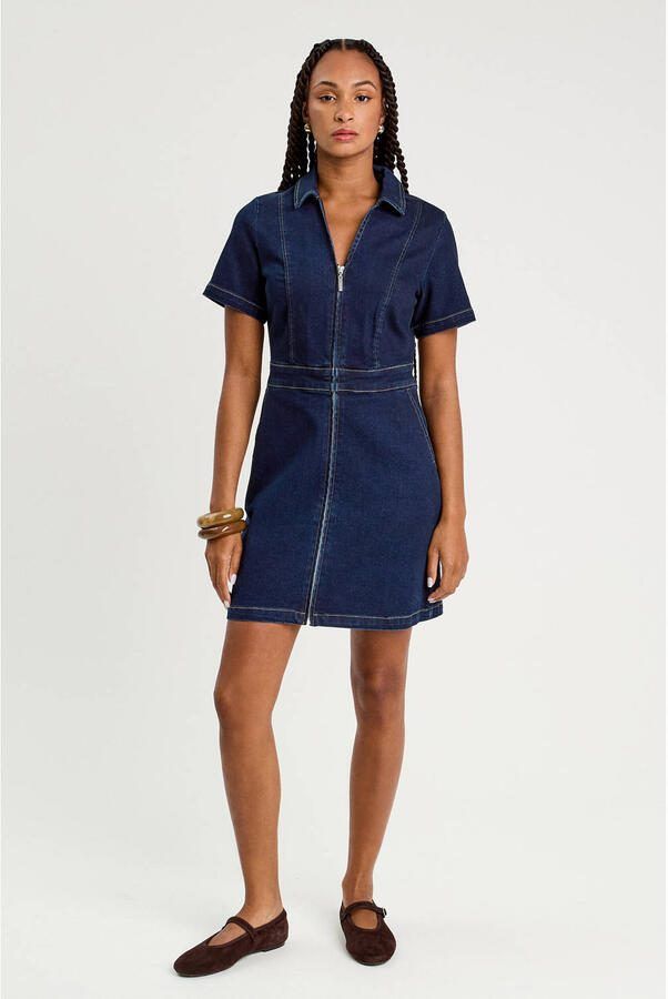 Cache denim spijkerjurk dark blue denim - Foto 3