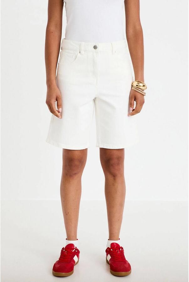 Cache denim straight regular waist short wit
