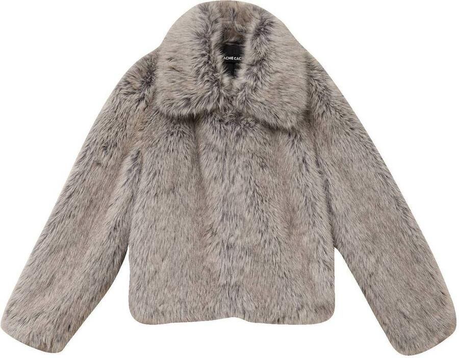 Cache faux fur winterjas lichtgrijs - Foto 2