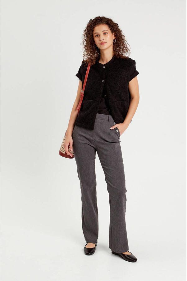 Cache flared high waist flared broek grijs - Foto 2