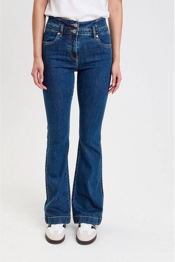 Cache flared jeans medium blue denim