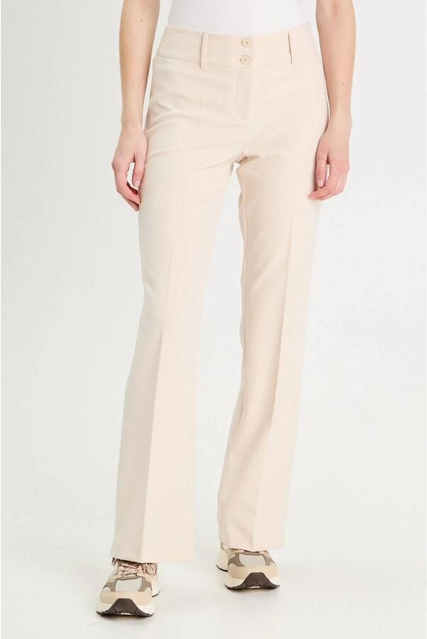 Cache flared regular waist pantalon zand