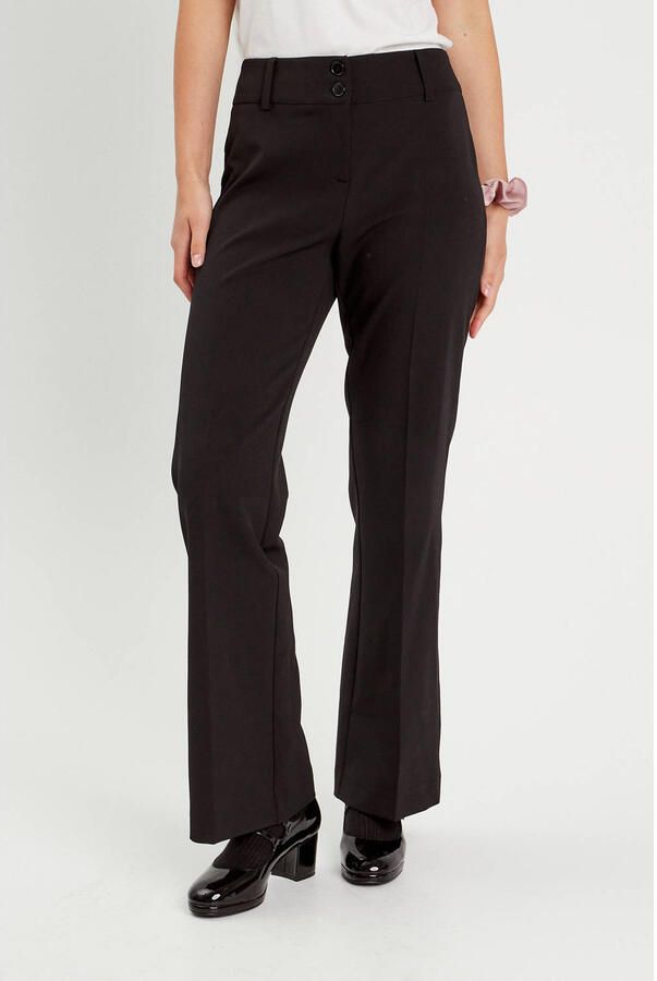 Cache flared regular waist pantalon zwart
