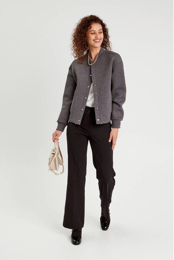 Cache flared regular waist pantalon zwart - Foto 3