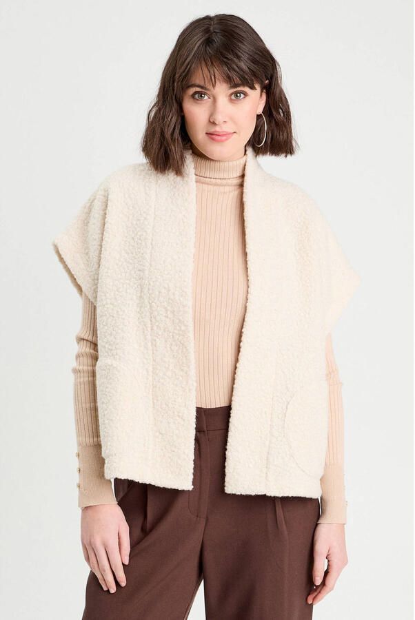 Cache fleece teddy fleecevest ecru