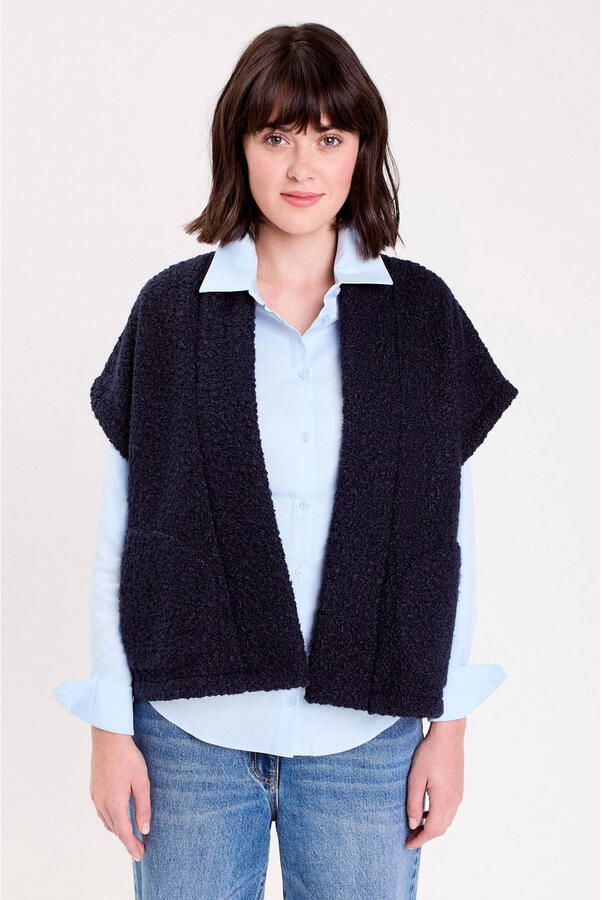Cache fleece teddy fleecevest marineblauw
