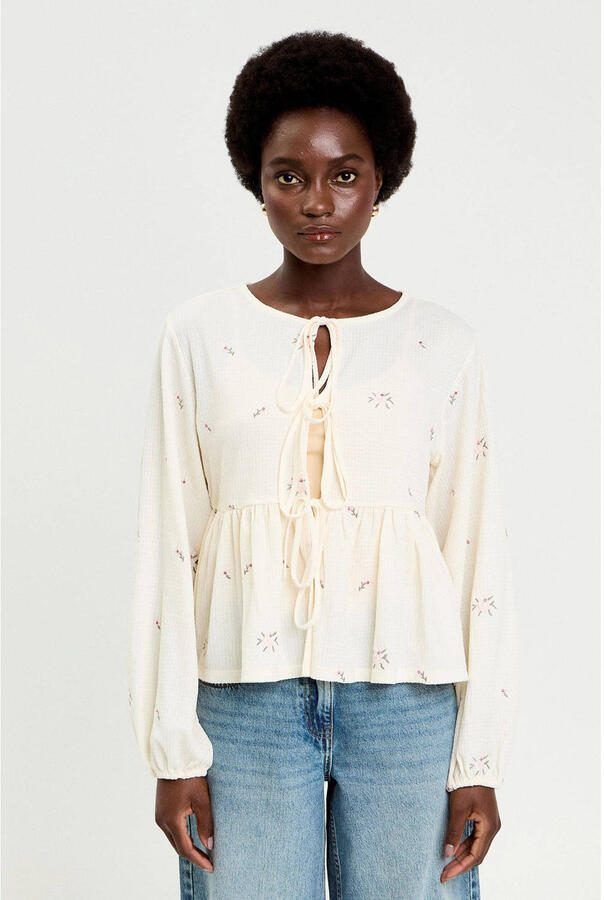 Cache gebloemde blouse lichtgeel