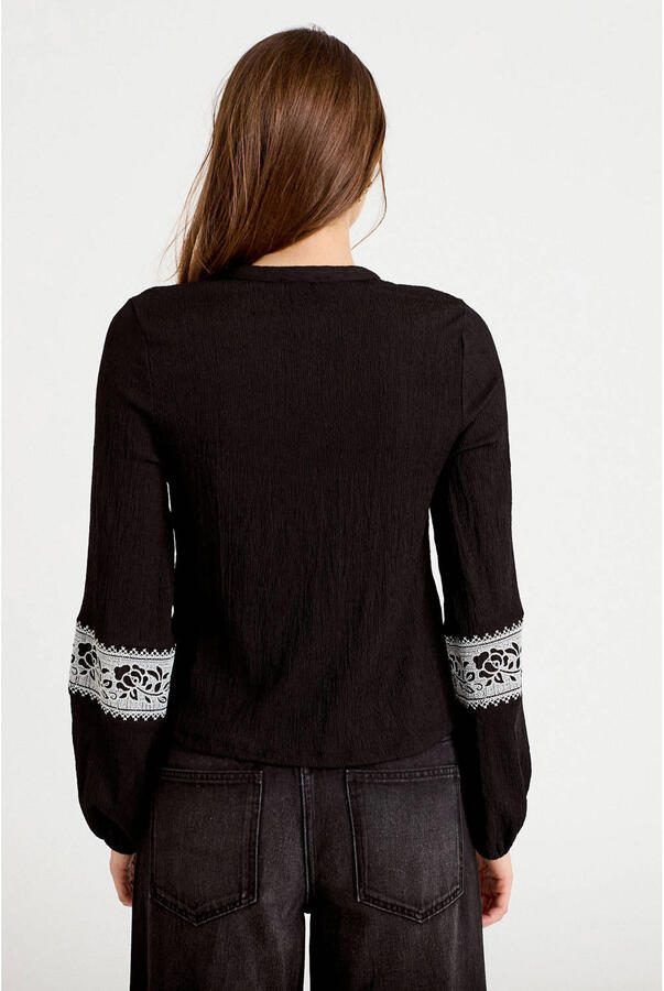 Cache gebloemde blouse zwart - Foto 2