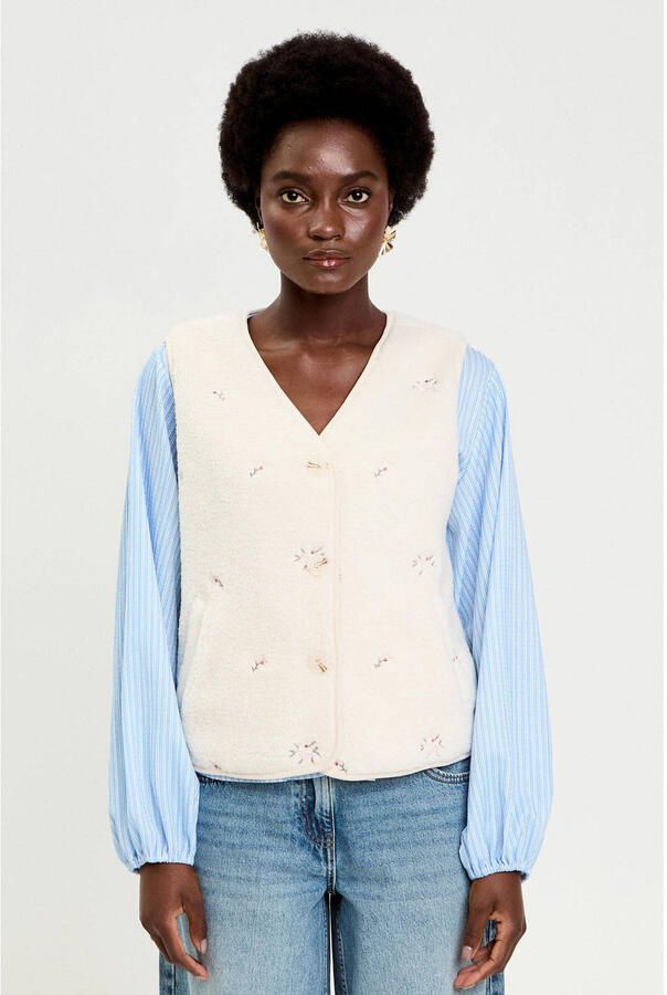 Cache gebloemde gilet wit