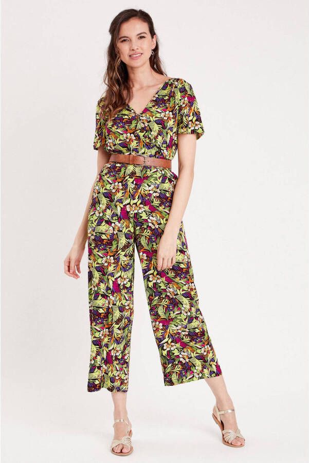 Cache gebloemde jumpsuit zwart groen