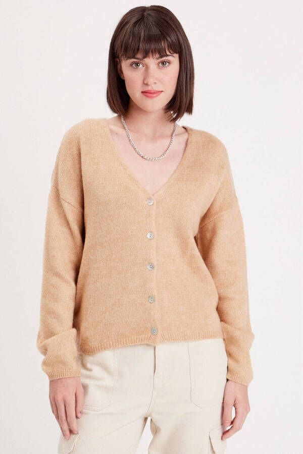 Cache gebreid vest beige