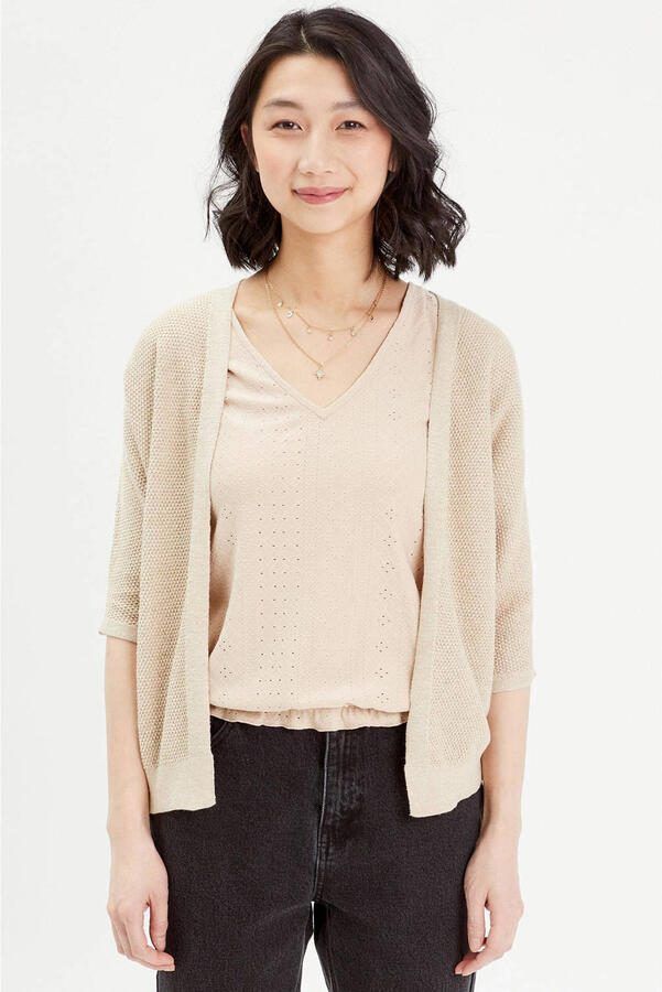 Cache gebreid vest beige