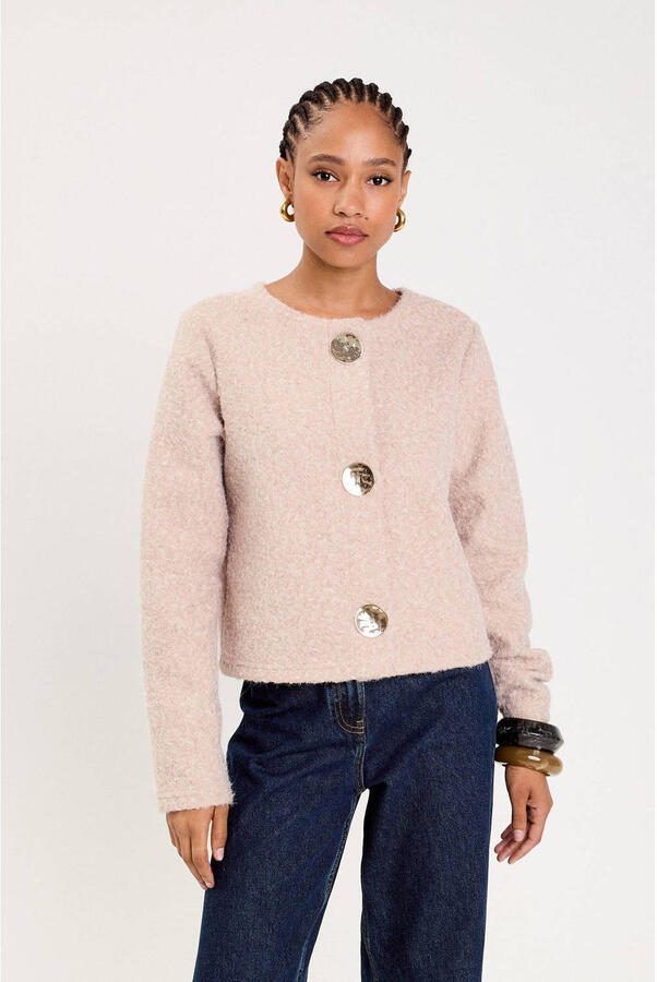 Cache gebreid vest beige - Foto 3