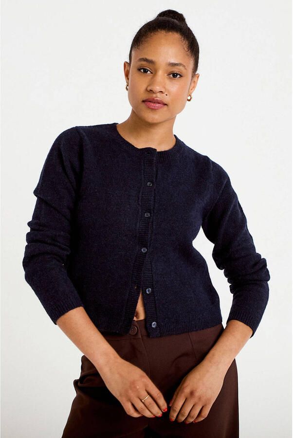 Cache gebreid vest met wol marineblauw - Foto 2