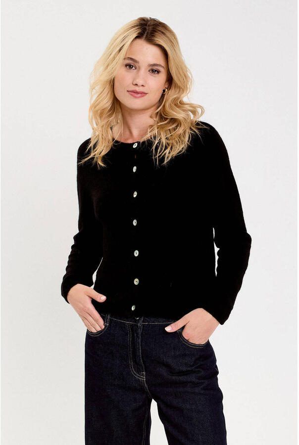 Cache gebreid vest met wol zwart