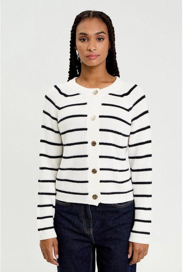 Cache gebreid vest wit