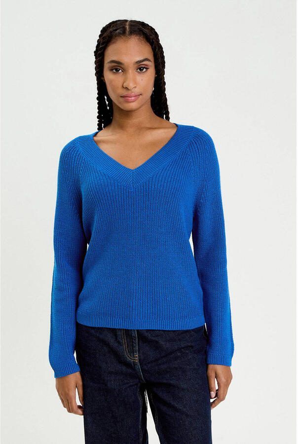 Cache gebreide trui blauw