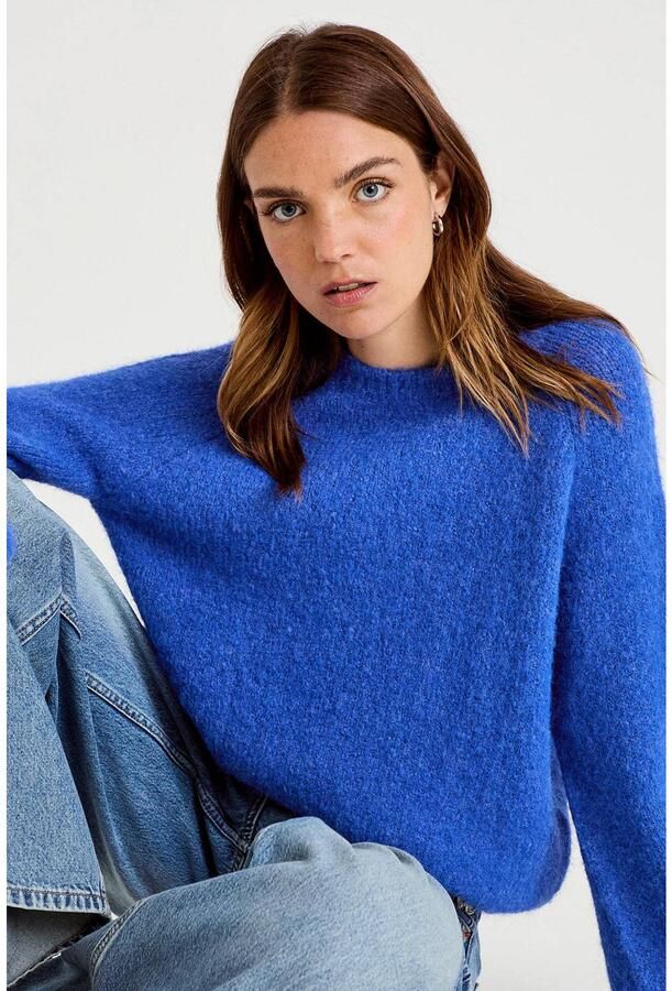Cache gebreide trui met wol blauw - Foto 2
