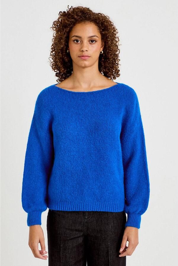 Cache gebreide trui met wol blauw - Foto 2