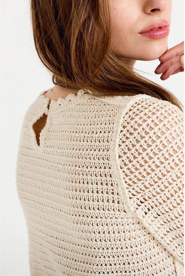 Cache gebreide trui zand crochet - Foto 2