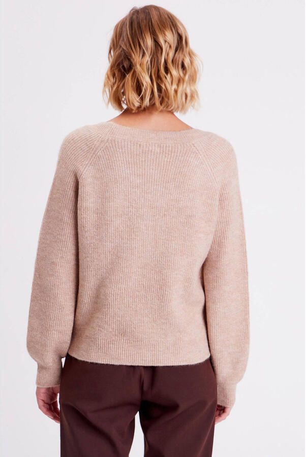 Cache gemêleerde gebreide trui beige - Foto 2