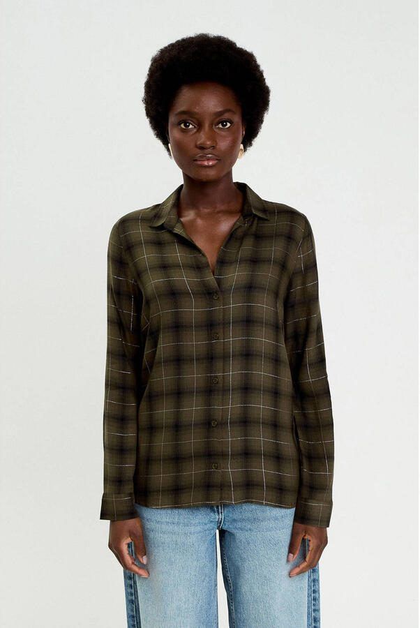 Cache geruit blouse donkergroen