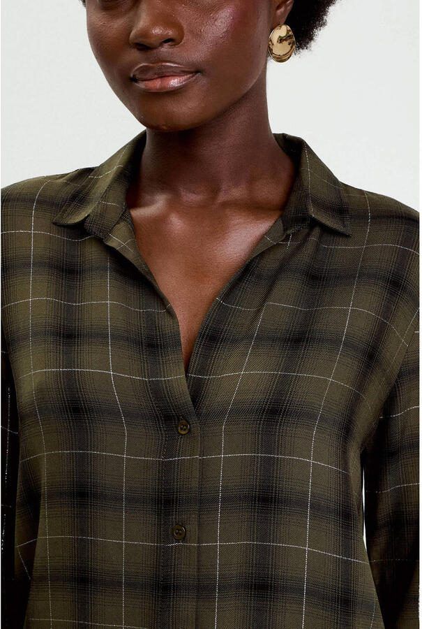 Cache geruit blouse donkergroen - Foto 2