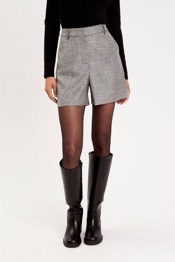 Cache geruite short grijs - Foto 3