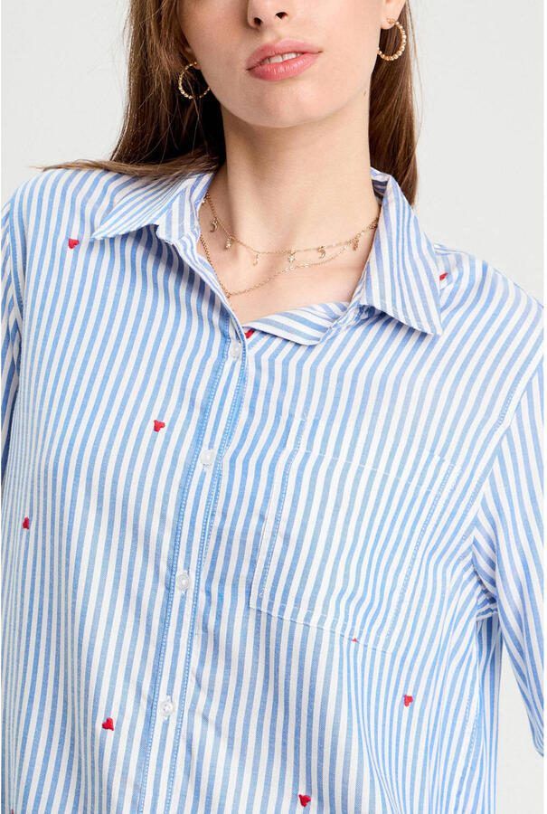 Cache gestreepte blouse blauw - Foto 2