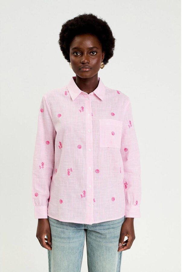 Cache gestreepte blouse