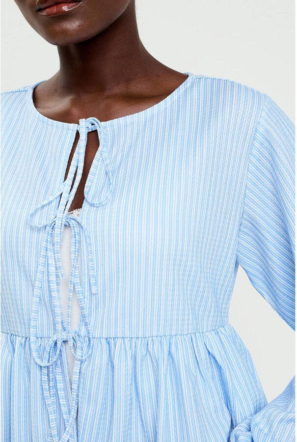 Cache gestreepte blouse lichtblauw - Foto 2