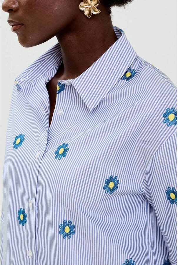 Cache gestreepte blouse lichtblauw - Foto 2