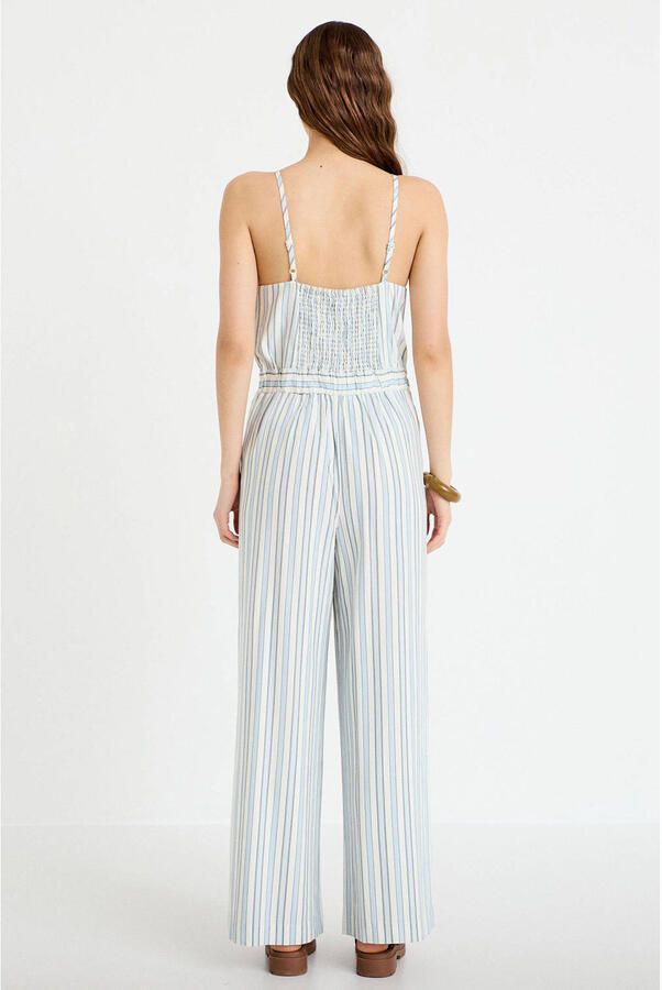 Cache gestreepte jumpsuit linnen ecru - Foto 2