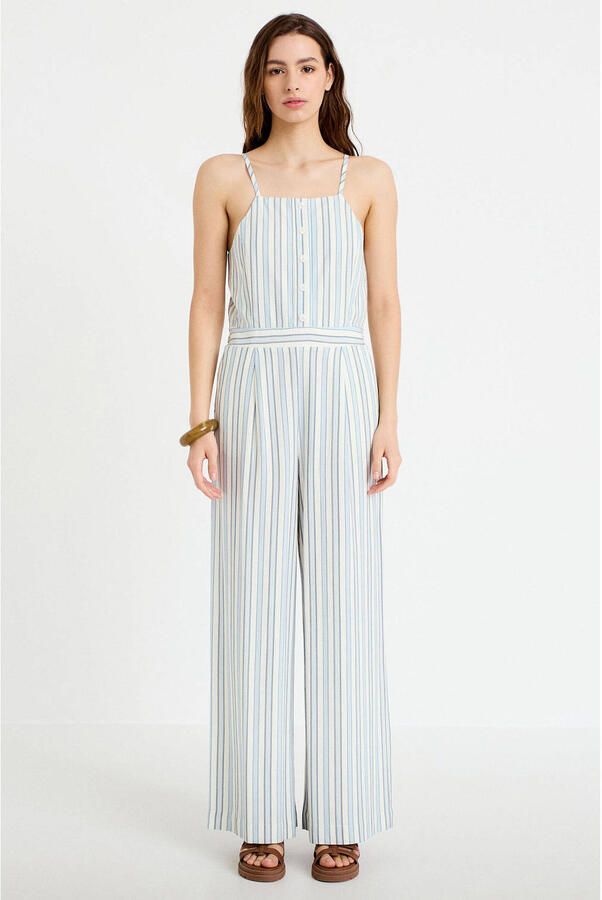 Cache gestreepte jumpsuit linnen ecru - Foto 3