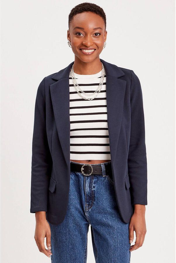 Cache getailleerde blazer marineblauw