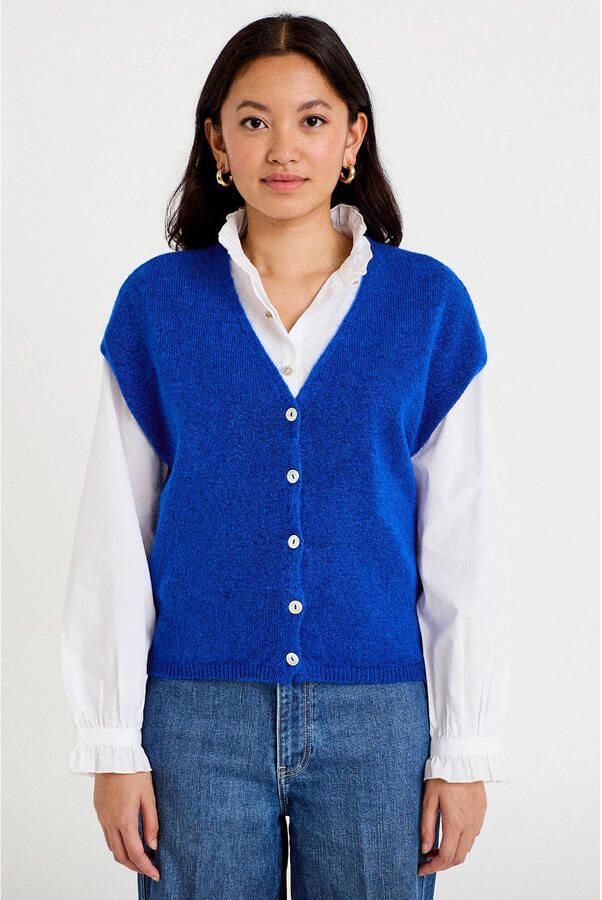 Cache gilet blauw