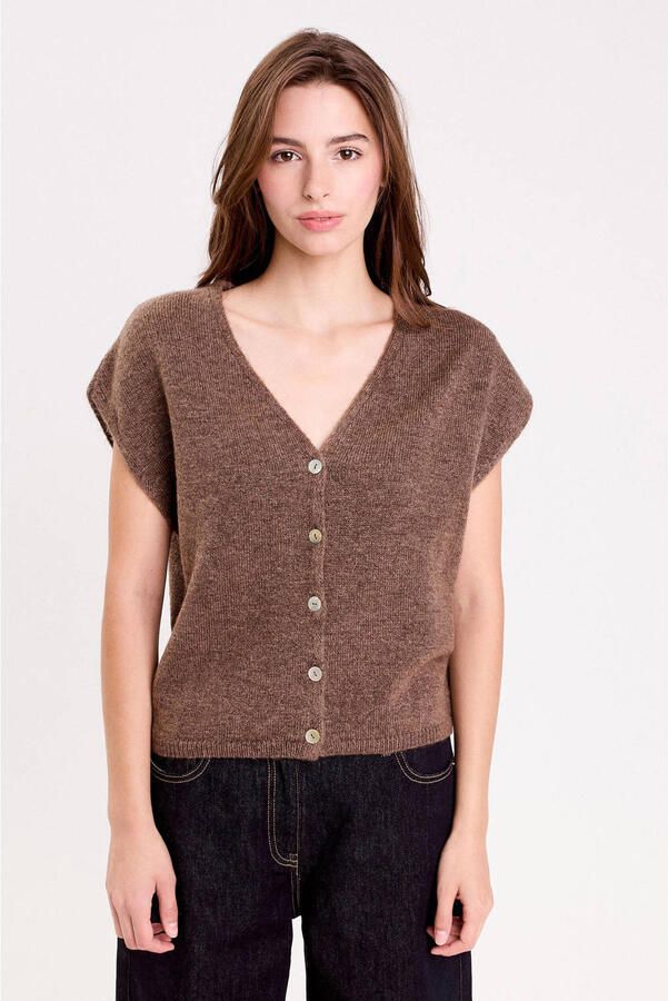 Cache gilet bruin