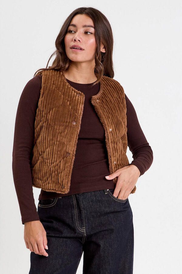 Cache gilet camel