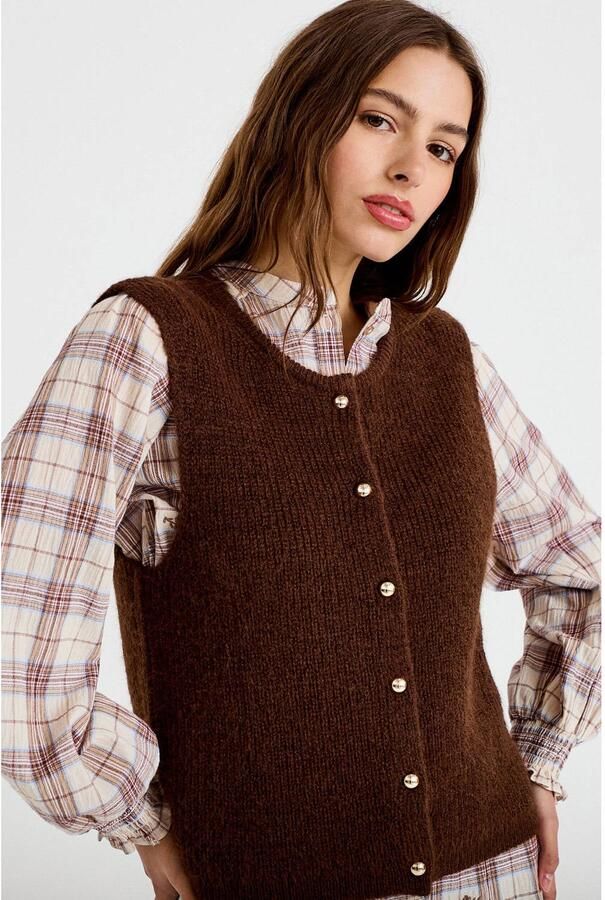 Cache gilet donkerbruin