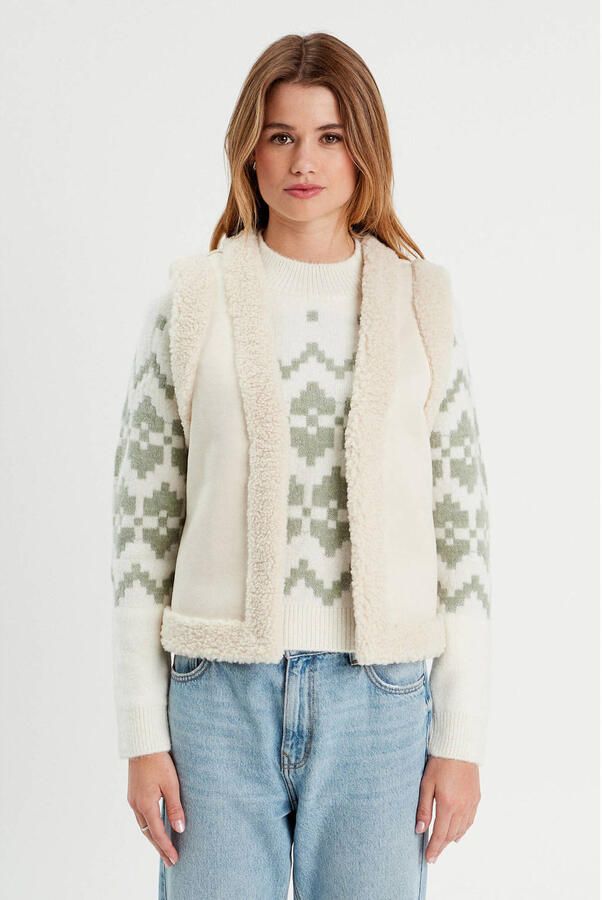 Cache gilet ecru - Foto 3
